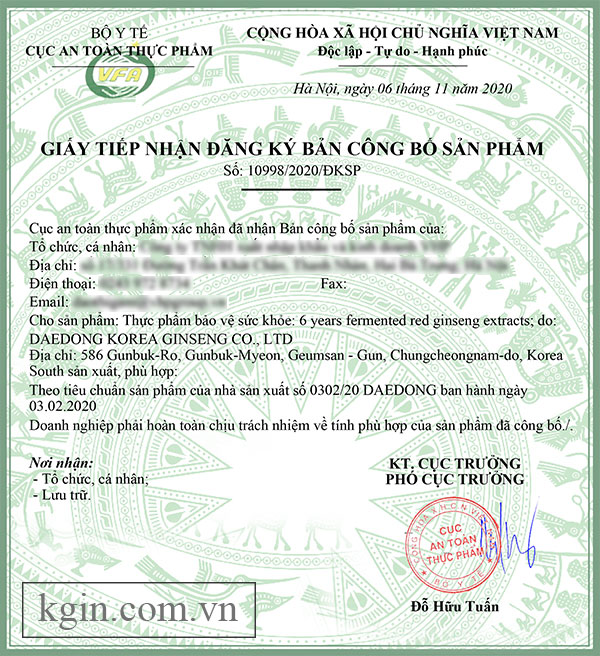 Cao hồng sâm lên men Hàn quốc