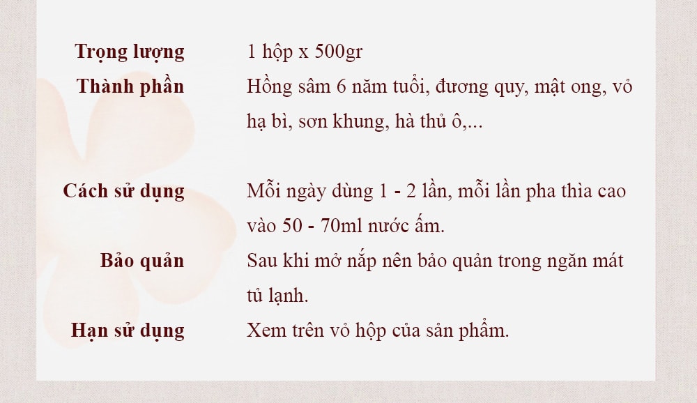 cửa hàng bán cao hồng sâm cho phụ nữ