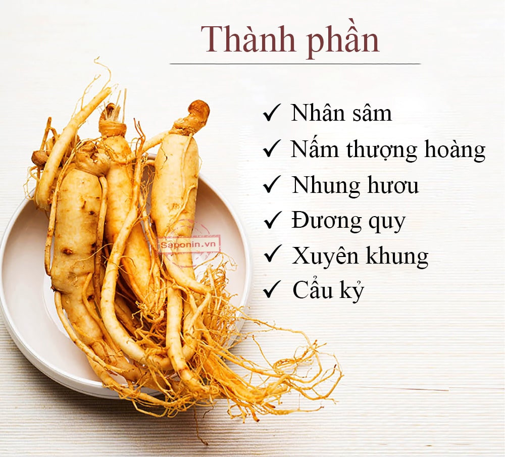 thành phần của cao hồng sâm hoàng đế