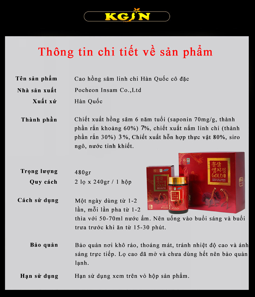 bán cao hồng sâm linh chi hàn quốc