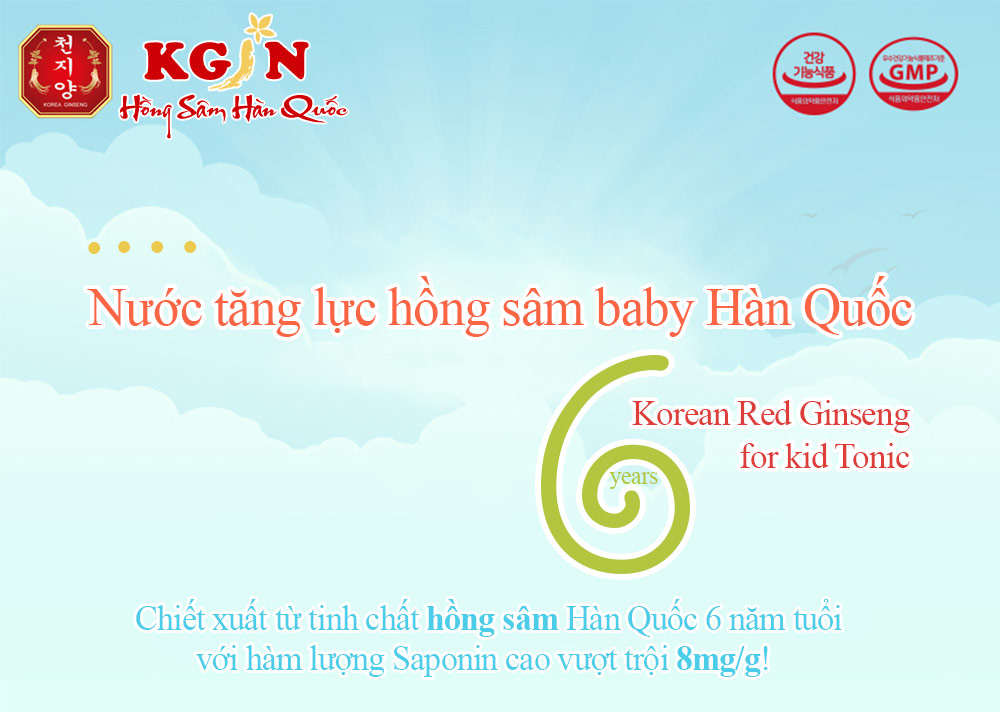 Hồng sâm baby cho trẻ em Hàn Quốc dạng gói nước