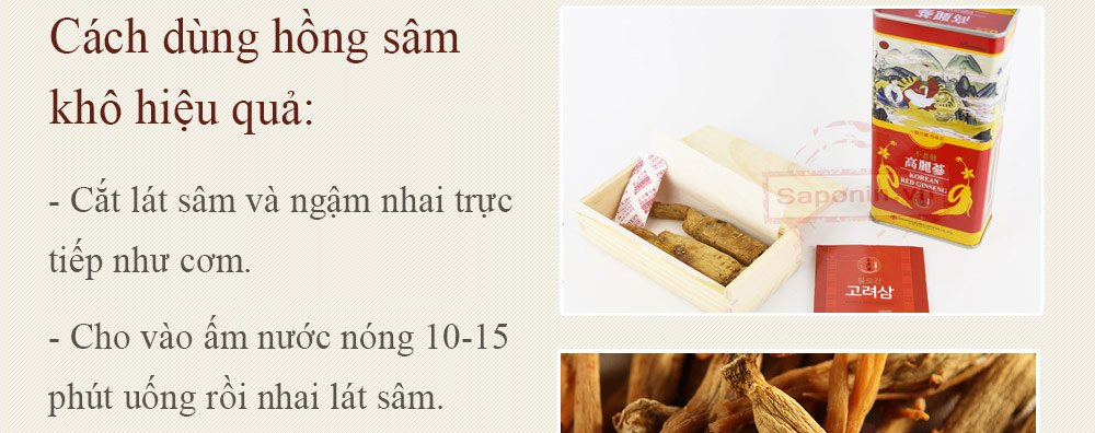 Cách sử dụng sâm khô