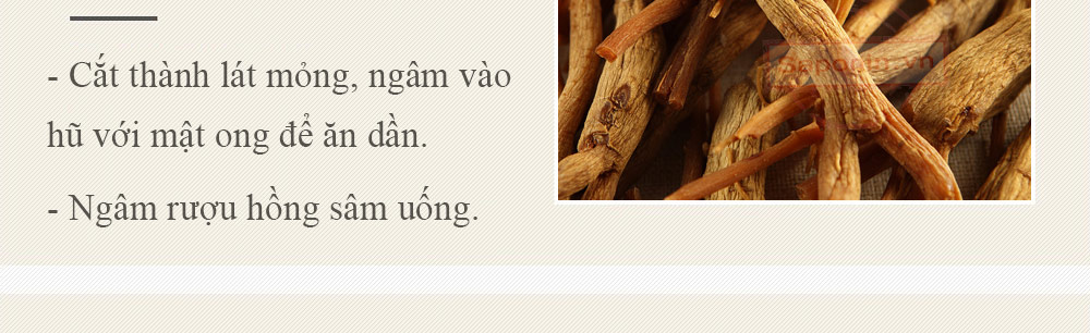 Cách sử dụng nhân sâm khô
