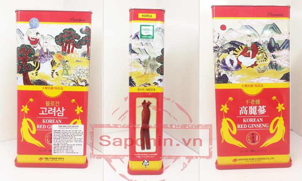 Hồng sâm khô hộp thiếc 300gr