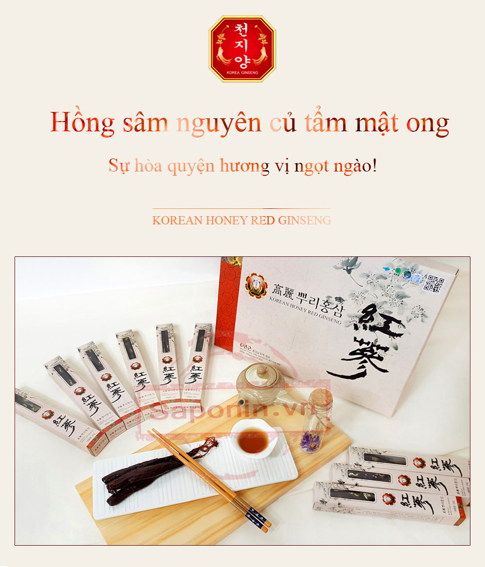 hồng sâm tẩm mật ong nguyên củ